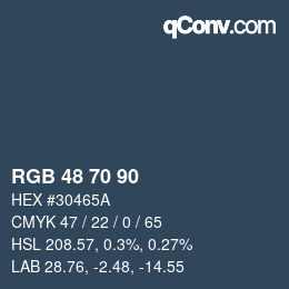 Farbcode: RGB 48 70 90 | qconv.com