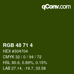 Color code: RGB 48 71 4 | qconv.com