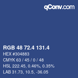 カラーコード: RGB 48 72.4 131.4 | qconv.com