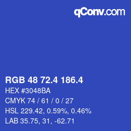 カラーコード: RGB 48 72.4 186.4 | qconv.com