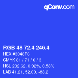 カラーコード: RGB 48 72.4 246.4 | qconv.com