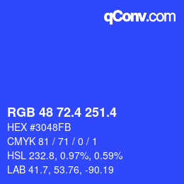 カラーコード: RGB 48 72.4 251.4 | qconv.com