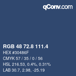 カラーコード: RGB 48 72.8 111.4 | qconv.com
