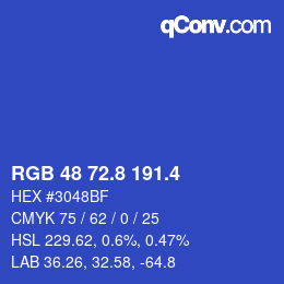 カラーコード: RGB 48 72.8 191.4 | qconv.com