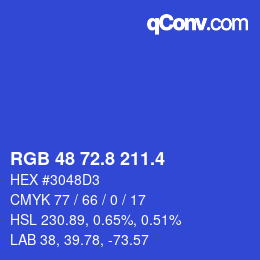 カラーコード: RGB 48 72.8 211.4 | qconv.com