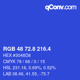 カラーコード: RGB 48 72.8 216.4 | qconv.com