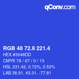 カラーコード: RGB 48 72.8 221.4 | qconv.com