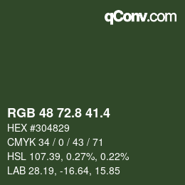 カラーコード: RGB 48 72.8 41.4 | qconv.com