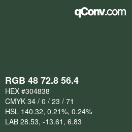 カラーコード: RGB 48 72.8 56.4 | qconv.com