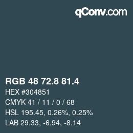 カラーコード: RGB 48 72.8 81.4 | qconv.com