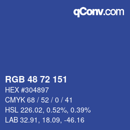 Color code: RGB 48 72 151 | qconv.com