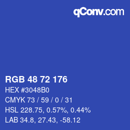 颜色代码: RGB 48 72 176 | qconv.com