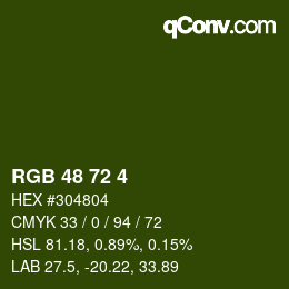 Color code: RGB 48 72 4 | qconv.com
