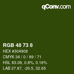 Color code: RGB 48 73 8 | qconv.com