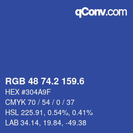 カラーコード: RGB 48 74.2 159.6 | qconv.com