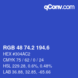 カラーコード: RGB 48 74.2 194.6 | qconv.com