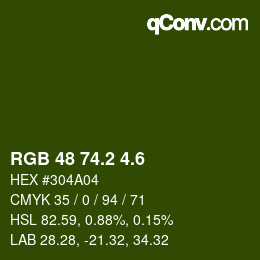 カラーコード: RGB 48 74.2 4.6 | qconv.com
