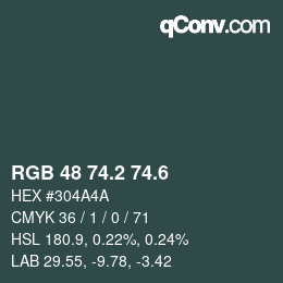 カラーコード: RGB 48 74.2 74.6 | qconv.com