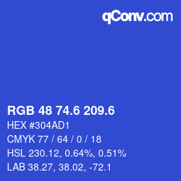 カラーコード: RGB 48 74.6 209.6 | qconv.com