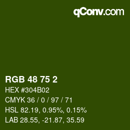 Farbcode: RGB 48 75 2 | qconv.com