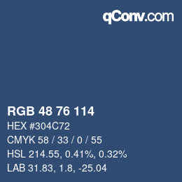 Color code: RGB 48 76 114 | qconv.com