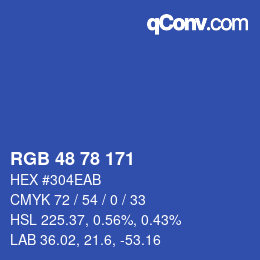 Color code: RGB 48 78 171 | qconv.com