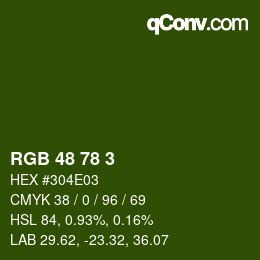 Color code: RGB 48 78 3 | qconv.com