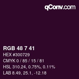 Color code: RGB 48 7 41 | qconv.com