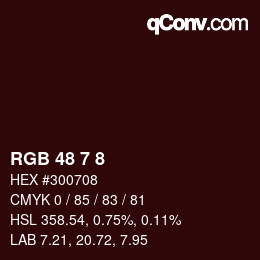 カラーコード: RGB 48 7 8 | qconv.com