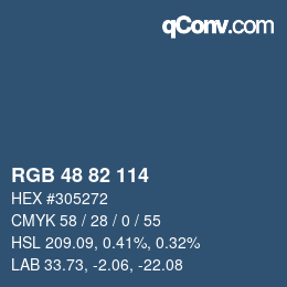 Color code: RGB 48 82 114 | qconv.com