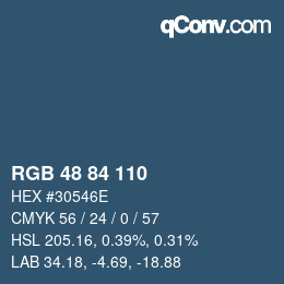 Farbcode: RGB 48 84 110 | qconv.com