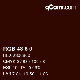 カラーコード: RGB 48 8 0 | qconv.com