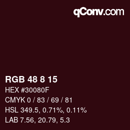 Color code: RGB 48 8 15 | qconv.com