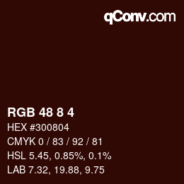Color code: RGB 48 8 4 | qconv.com