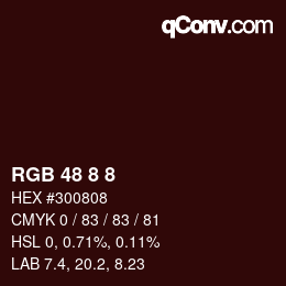 Farbcode: RGB 48 8 8 | qconv.com