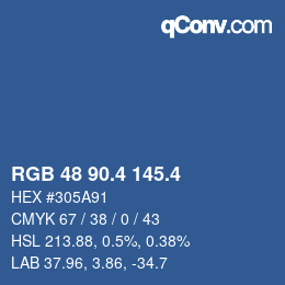 カラーコード: RGB 48 90.4 145.4 | qconv.com