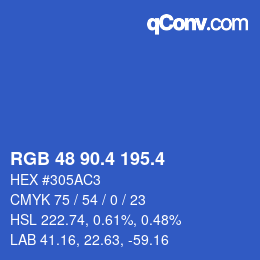 カラーコード: RGB 48 90.4 195.4 | qconv.com