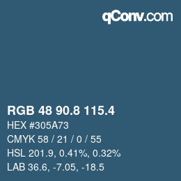 カラーコード: RGB 48 90.8 115.4 | qconv.com