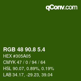 カラーコード: RGB 48 90.8 5.4 | qconv.com