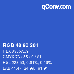 Farbcode: RGB 48 90 201 | qconv.com