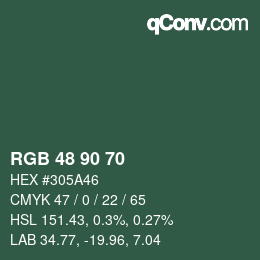 Farbcode: RGB 48 90 70 | qconv.com