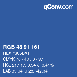 颜色代码: RGB 48 91 161 | qconv.com