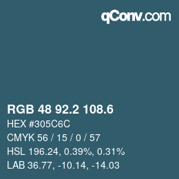 カラーコード: RGB 48 92.2 108.6 | qconv.com