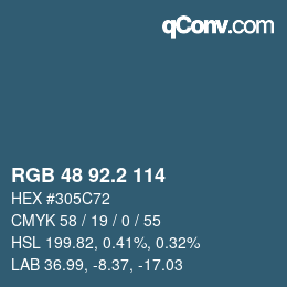 Color code: RGB 48 92.2 114 | qconv.com