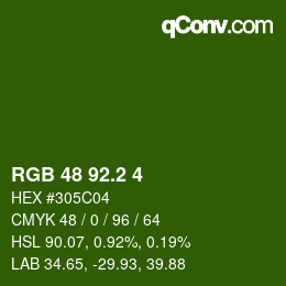 カラーコード: RGB 48 92.2 4 | qconv.com