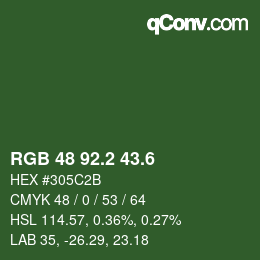カラーコード: RGB 48 92.2 43.6 | qconv.com