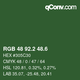 カラーコード: RGB 48 92.2 48.6 | qconv.com