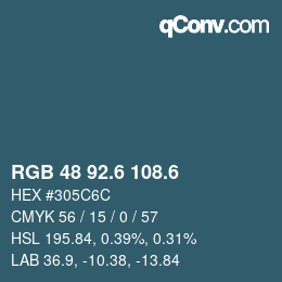 カラーコード: RGB 48 92.6 108.6 | qconv.com