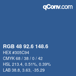 カラーコード: RGB 48 92.6 148.6 | qconv.com