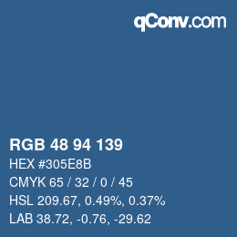 Color code: RGB 48 94 139 | qconv.com
